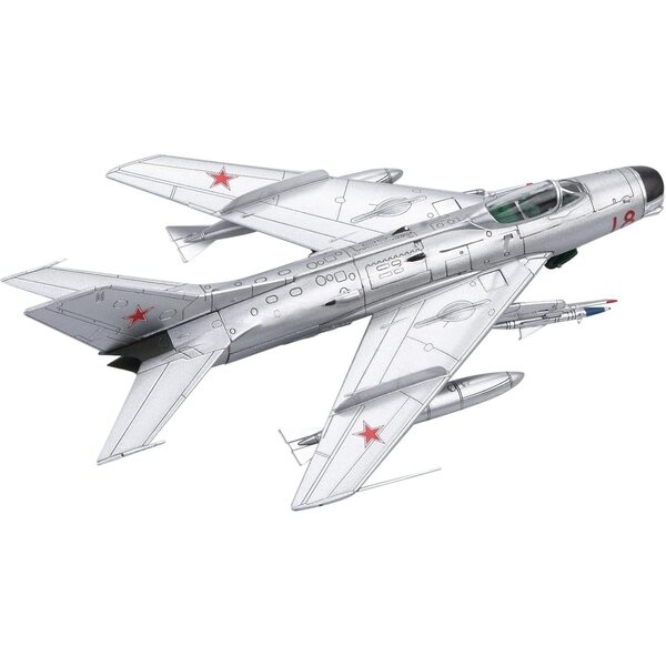 MOUDOAUER Sowjetisches MIG-19PM-Flugzeugmodell 1/72 aus Legierung mit Display