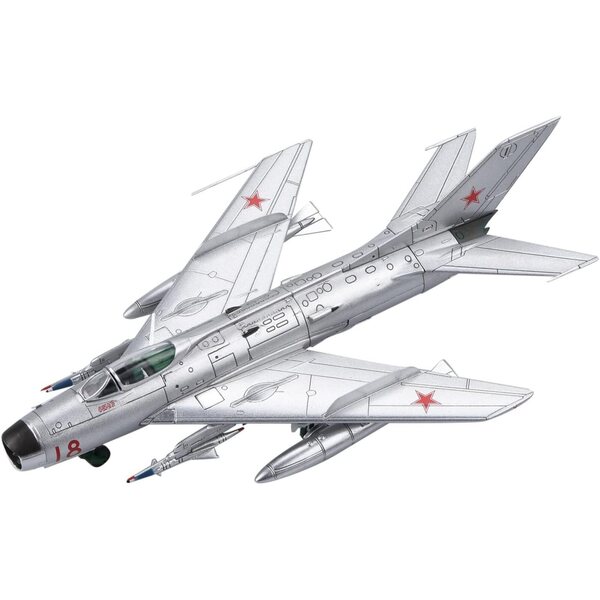 MOUDOAUER Sowjetisches MIG-19PM-Flugzeugmodell 1/72 aus Legierung mit Display