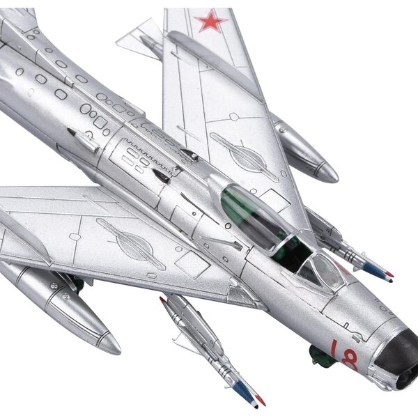 MOUDOAUER Sowjetisches MIG-19PM-Flugzeugmodell 1/72 aus Legierung mit Display