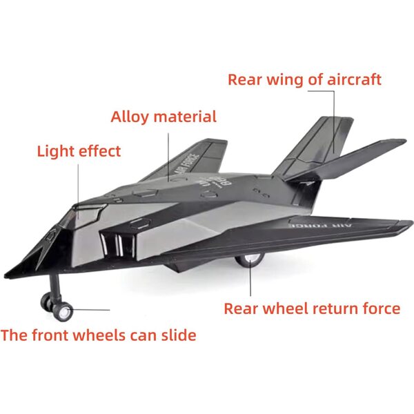 US F-117 Nighthawk Stealth Fighter 1:300 Legierungsmodell mit Sound und Licht