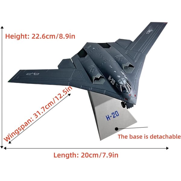 DAGIJIRD Flugzeugmodell China H-20 Tarnkappenbomber im Maßstab 1:160 aus hochwertiger Legierung