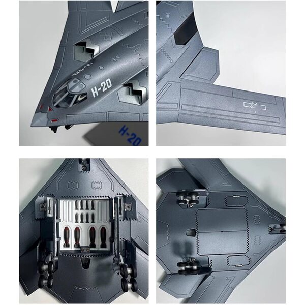 DAGIJIRD Flugzeugmodell China H-20 Tarnkappenbomber im Maßstab 1:160 aus hochwertiger Legierung