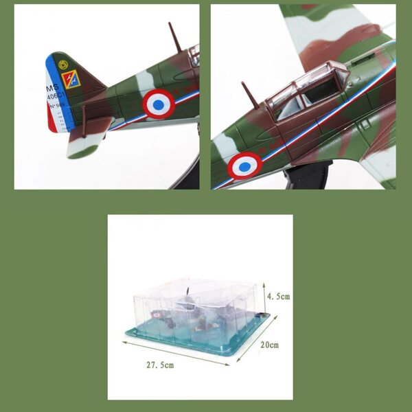 Morane-Saulnier MS.406 WWII 1:72 Legierungsmodell | MOUDOAUER Sammlerflugzeug