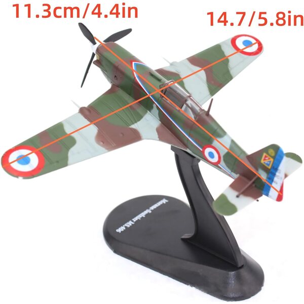 Morane-Saulnier MS.406 WWII 1:72 Legierungsmodell | MOUDOAUER Sammlerflugzeug