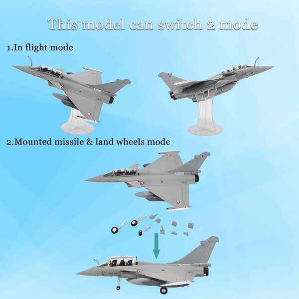 TECKEEN Französisches Rafale B-Flugzeugmodell 1:72, Legierung, detailliertes Sammlermodell