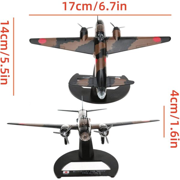 Druckgussmodell WWII G4M Betty Bomber 1:144 MOUDOAUER – Sammlung und Dekoration