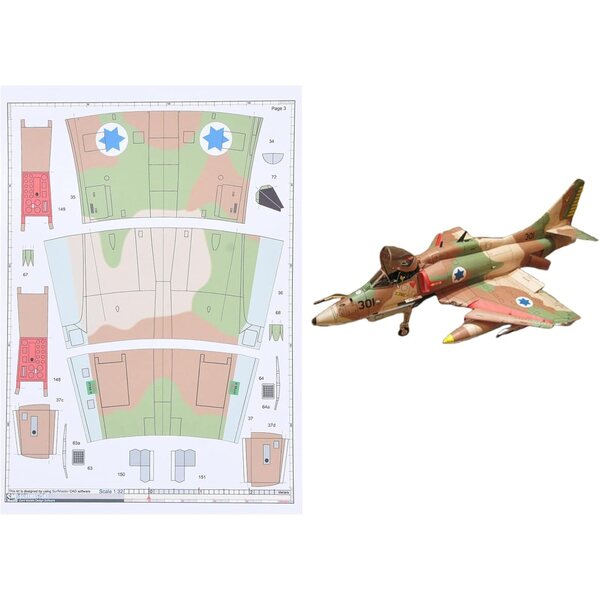 TECKEEN Papiermodellbausatz A-4 Skyhawk Fighter 1:32 – Militärsammlung zum Zusammenbauen