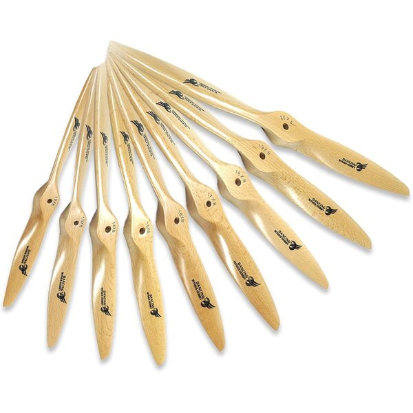 CCW 18" CCW Propeller aus Buchenholz für RC-Flugzeuge mit Nitro- und Benzinmotor