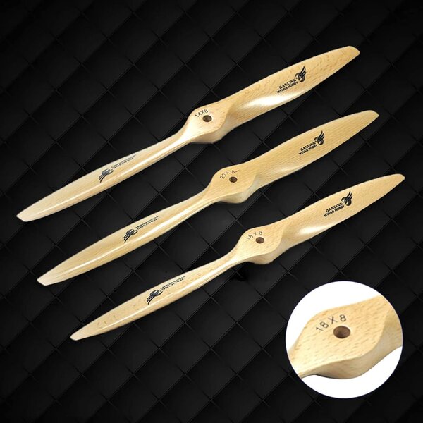 CCW 18" CCW Propeller aus Buchenholz für RC-Flugzeuge mit Nitro- und Benzinmotor