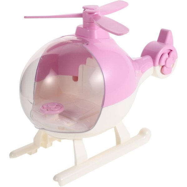 Gatuida Mini-Helikopter in Rosa für Plastikpuppen, kompaktes und dekoratives Spielzeug