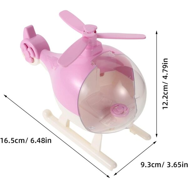 Gatuida Mini-Helikopter in Rosa für Plastikpuppen, kompaktes und dekoratives Spielzeug