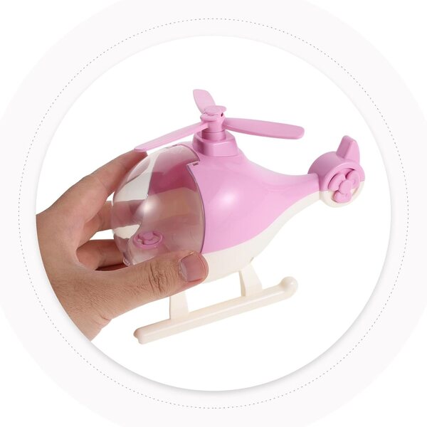 Gatuida Mini-Helikopter in Rosa für Plastikpuppen, kompaktes und dekoratives Spielzeug