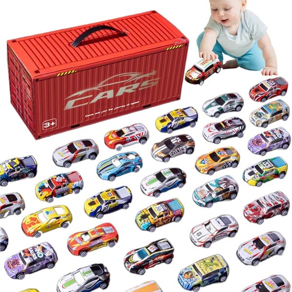 Set mit 48 Générique Pull-Rennwagen – farbenfrohe und sichere Miniaturen für Kinder