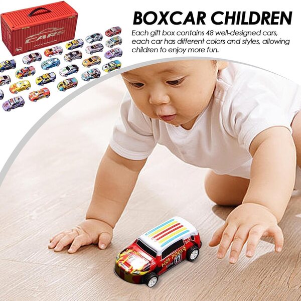Set mit 48 Générique Pull-Rennwagen – farbenfrohe und sichere Miniaturen für Kinder