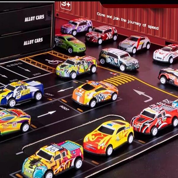 Set mit 48 Générique Pull-Rennwagen – farbenfrohe und sichere Miniaturen für Kinder