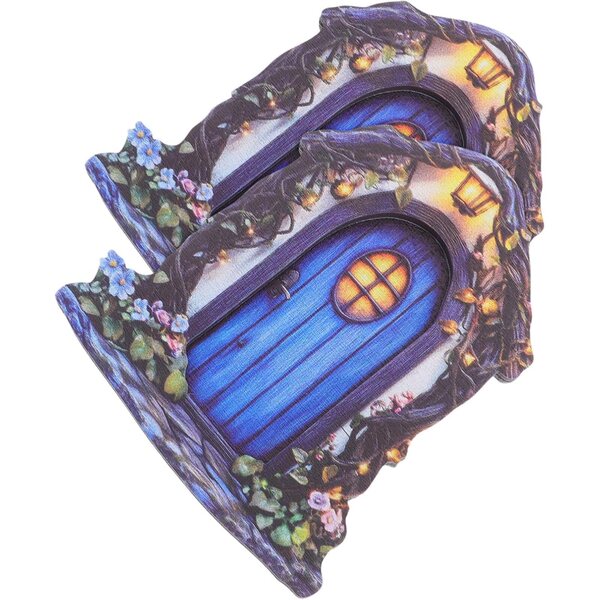2 pezzi Adesivi Fate in Legno per Decorazioni Camerette Bambini Multicolore