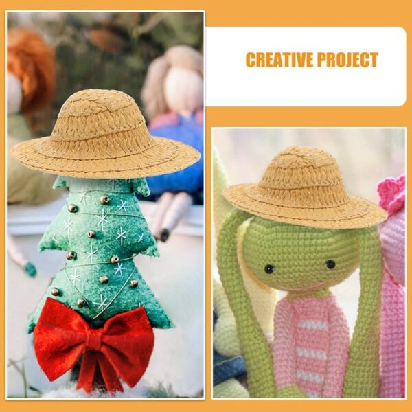 BESPORTBLE 10 Mini Cappelli di Paglia per Casa delle Bambole e Progetti Artigianali 10 cm