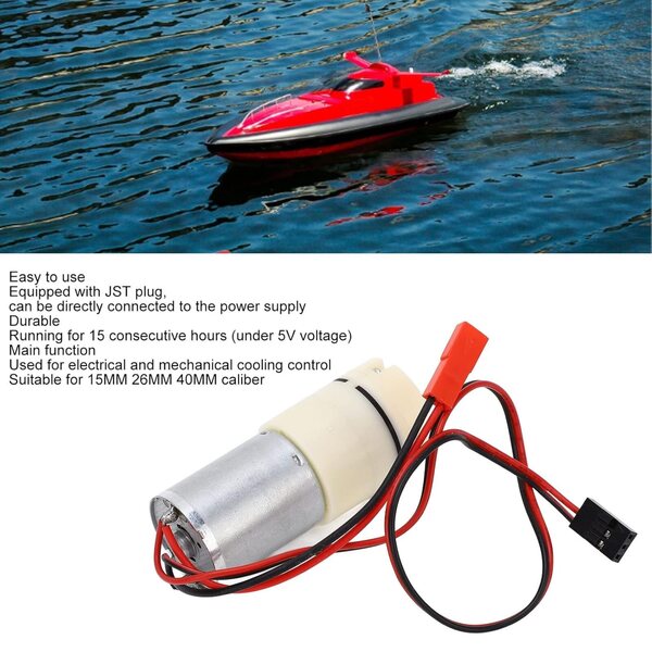 Pompa acqua RC 5-7,4V con motore 370 e spina JST per raffreddamento modelli nave