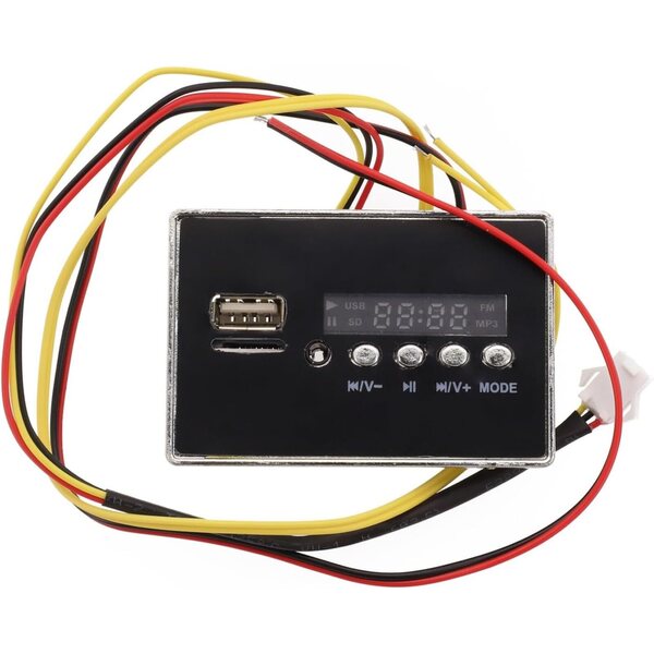 Scheda musicale per auto elettrica bambini 12V con USB, MP3 e display integrato