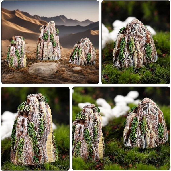 Toddmomy 3 Stück Mini-Berg, realistische Felsdekoration für Mikrolandschaften