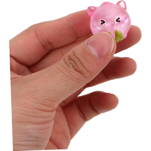 8 Statuette Maiali in Resina Rosa - Mini Figure per Giardino, Auto e Decorazioni