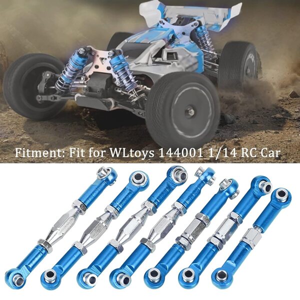 AJUNJIIL Spurstangen aus Metall für 1/14 144001 RC Car, erhältlich in Rot und Blau