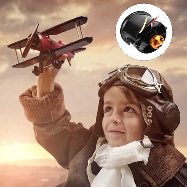 RC-Kanalventilator, 70 mm, 6 Flügel, mit 3800-kV-Motor für RC-Flugzeuge, Schwarz