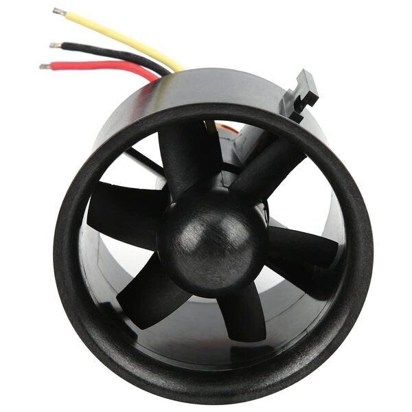 RC-Kanalventilator, 70 mm, 6 Flügel, mit 3800-kV-Motor für RC-Flugzeuge, Schwarz