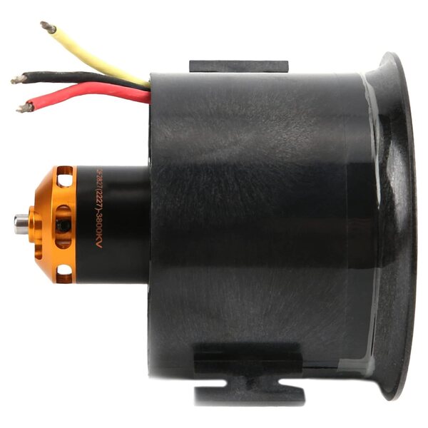 RC-Kanalventilator, 70 mm, 6 Flügel, mit 3800-kV-Motor für RC-Flugzeuge, Schwarz