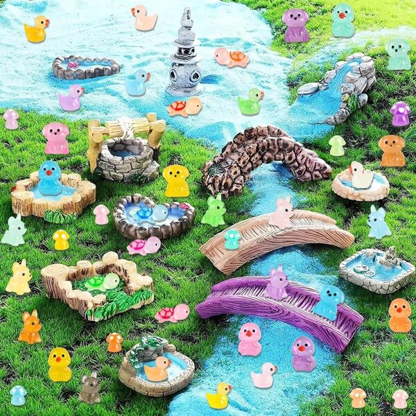 Animali in resina luminosa miniatura 150 pezzi per decorazioni giardino e casa