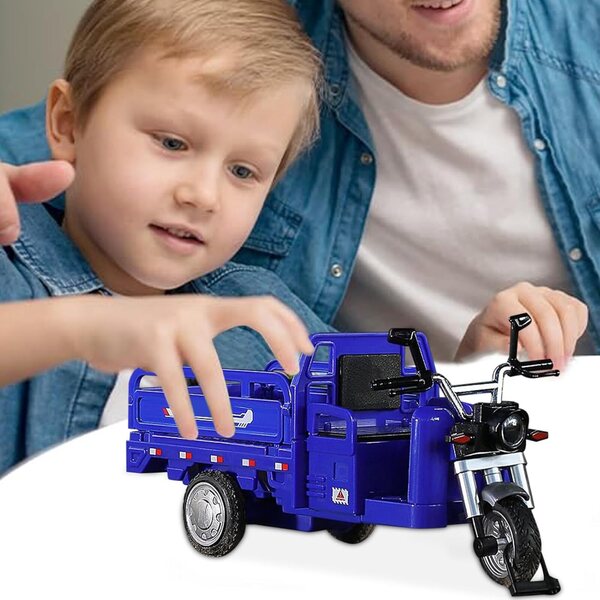 Miniatur-Reibungsauto aus Legierung – realistisches und sicheres Dreiradmodell für Kinder
