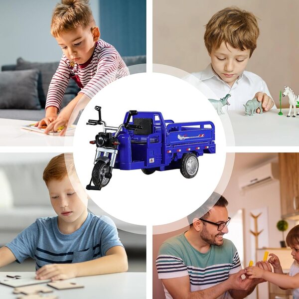 Miniatur-Reibungsauto aus Legierung – realistisches und sicheres Dreiradmodell für Kinder