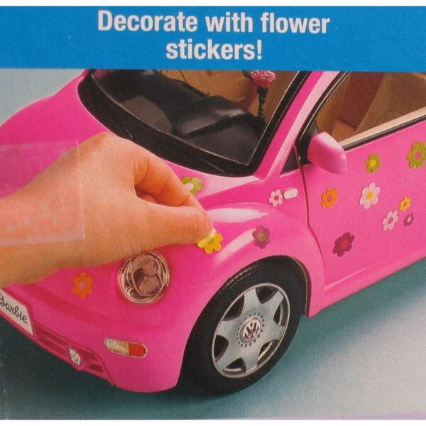 Barbie Volkswagen Beetle gelb mit echtem Vintage-Schlüsselanhänger aus dem Jahr 2000