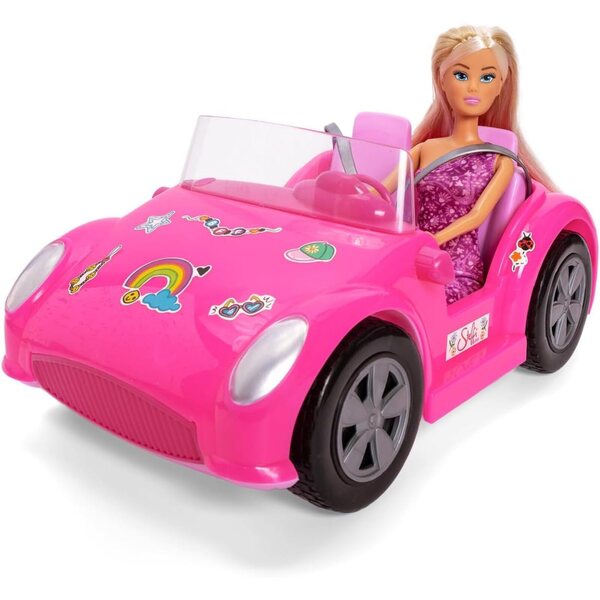 Simba Steffi Love Strandauto mit Strandwagen und Aufklebern, 29 cm für Puppen