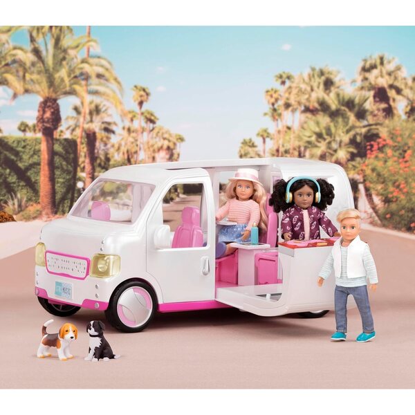 Lori Sweet Escape Luxus-SUV mit Geräuschen, Lichtern und Kleiderschrank für 15-cm-Minipuppen