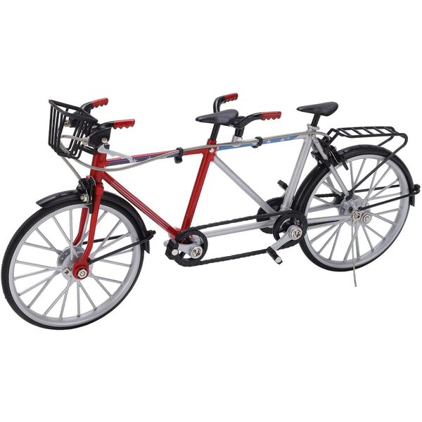 1/10 Miniatur-Tandem-Fahrradmodell aus Metall und Gummi zum Sammeln und Dekorieren