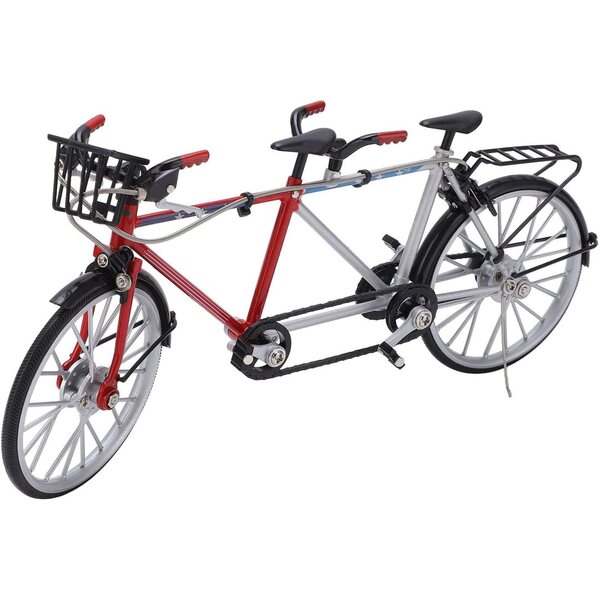 1/10 Miniatur-Tandem-Fahrradmodell aus Metall und Gummi zum Sammeln und Dekorieren