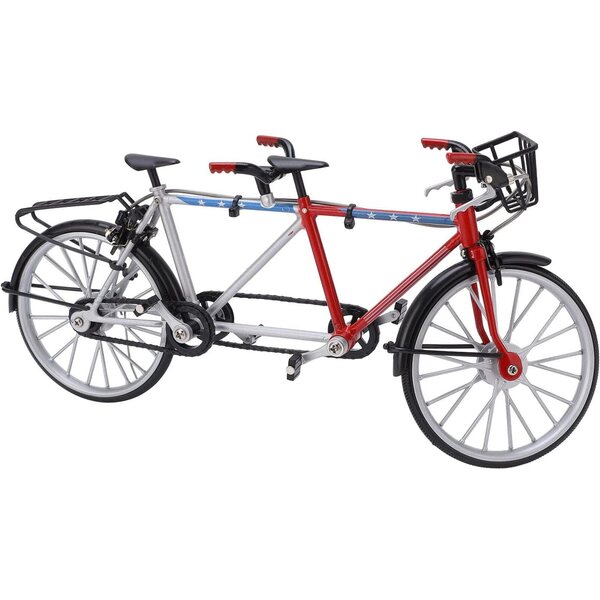 1/10 Miniatur-Tandem-Fahrradmodell aus Metall und Gummi zum Sammeln und Dekorieren