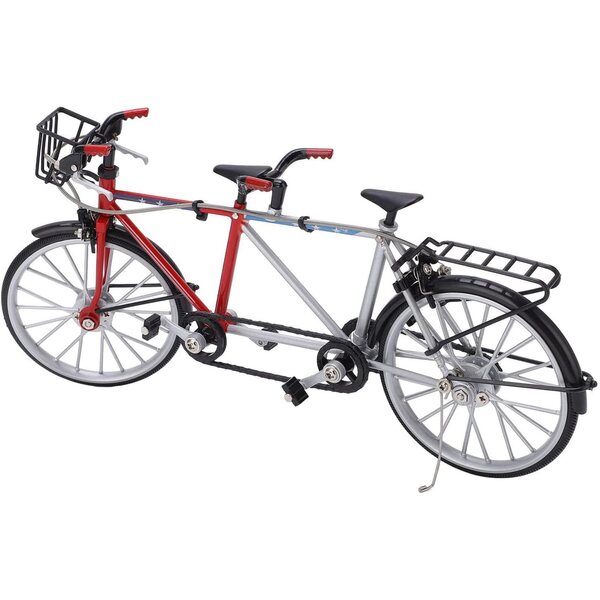 1/10 Miniatur-Tandem-Fahrradmodell aus Metall und Gummi zum Sammeln und Dekorieren