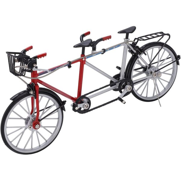 1/10 Miniatur-Tandem-Fahrradmodell aus Metall und Gummi zum Sammeln und Dekorieren