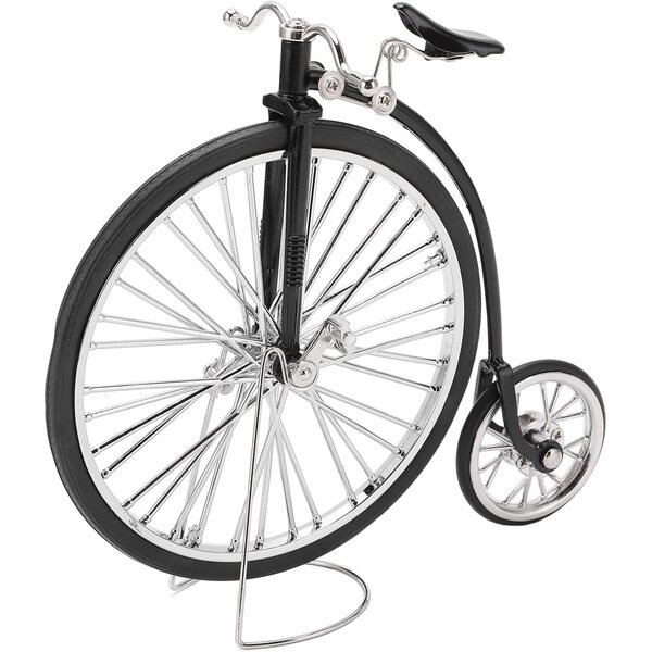 Ornamento bicicletta in lega vintage nero 16,5x18 cm decorazione artigianale