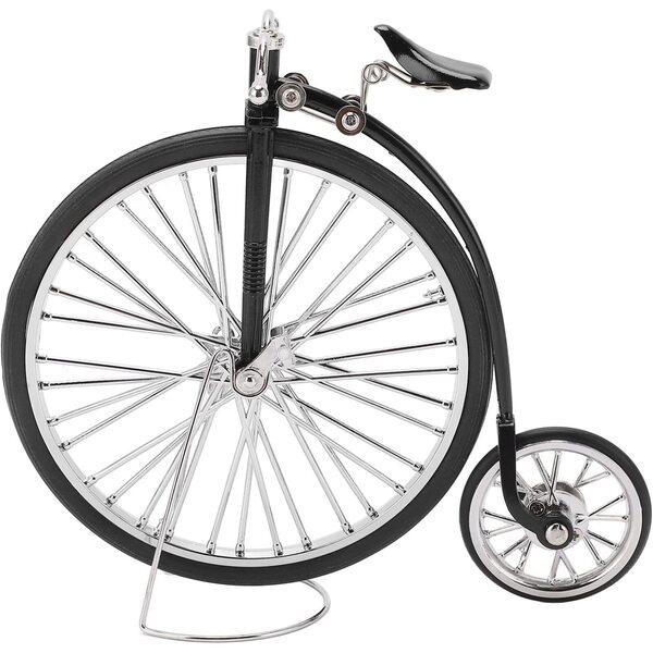 Ornamento bicicletta in lega vintage nero 16,5x18 cm decorazione artigianale