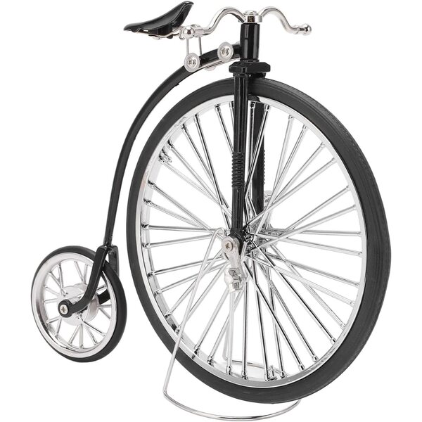 Ornamento bicicletta in lega vintage nero 16,5x18 cm decorazione artigianale