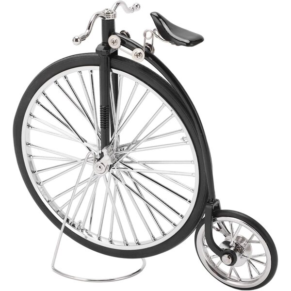 Ornamento bicicletta in lega vintage nero 16,5x18 cm decorazione artigianale