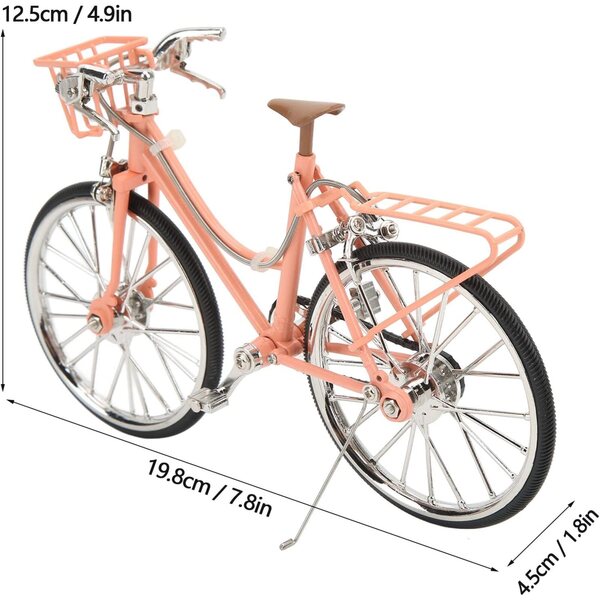 Abnehmbares rosafarbenes Fahrradmodell im Maßstab 1:10 – einzigartige Desktop-Dekoration