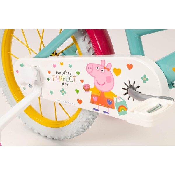 TOIMSA 16'' Peppa Pig Fahrrad mit verstellbarem Sattel, Korb und Kinderwagenzubehör