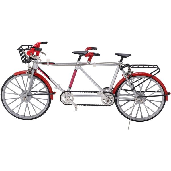 SIXRUN Mini-Tandemfahrrad 28 cm aus Legierung, realistisches dekoratives Desktop-Modell