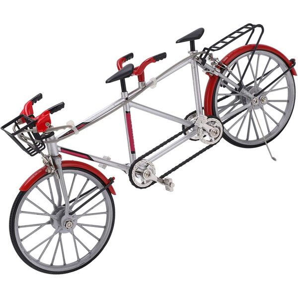 SIXRUN Mini-Tandemfahrrad 28 cm aus Legierung, realistisches dekoratives Desktop-Modell