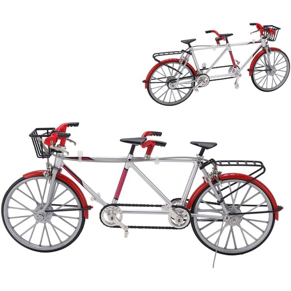 SIXRUN Mini-Tandemfahrrad 28 cm aus Legierung, realistisches dekoratives Desktop-Modell