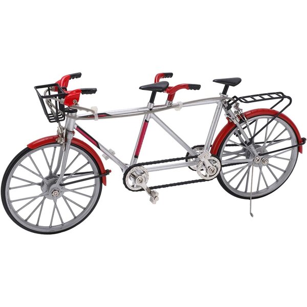 SIXRUN Mini-Tandemfahrrad 28 cm aus Legierung, realistisches dekoratives Desktop-Modell
